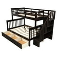 thumbnail image 6 of Veryke Twin-Over-Full Bunk Bed with Stairway and Storage Drawers in Espresso, 6 of 9