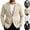 White, variant on Men Lightweight Linen Blazer Notched Lapel Two Button Unstructured Sport Jacket with Multi Pockets