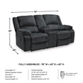 thumbnail image 3 of Ashley Furniture Draycoll Contemporary Polyester Reclining Function Loveseat, Slate, 3 of 11