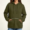 thumbnail image 6 of SYwaren Women's Casual Henley Hoodie Oversized Long Sleeve Button Pullover Sweatshirt Tops, 6 of 7
