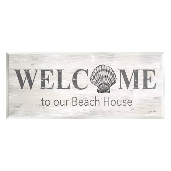 Welcome Beach House Clam Sign Coastal Graphic Art Unframed Art Print Wall Art
