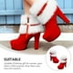 thumbnail image 3 of Botas cortas de felpa con plataforma gruesa y tacón alto para Navidad e invierno, 3 of 7