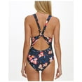 thumbnail image 3 of TOMMY HILFIGER Women's Navy Floral Removable Cups Lined Deep V Neck Strappy One Piece Swimsuit 16, 3 of 3