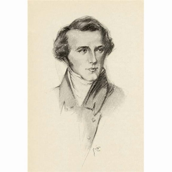 Posterazzi DPI1838797 Vincenzo Bellini 1801-1835 Italian Composer Portrait by Chase Emerson American Artist 1874-1922 Print, 12 x 18