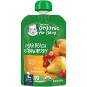 Gerber 2nd Foods Organic for Baby Baby Food, Pear Peach Strawberry, 3.5 oz Pouch