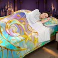 thumbnail image 4 of Homewish Cute Moon Stars Print Queen Sheets for Girls, Rainbow Queen Sheet Sets, 4 Pieces, 1 Flat Sheet, 1 Fitted Sheet and 2 Pillowcases, 4 of 6