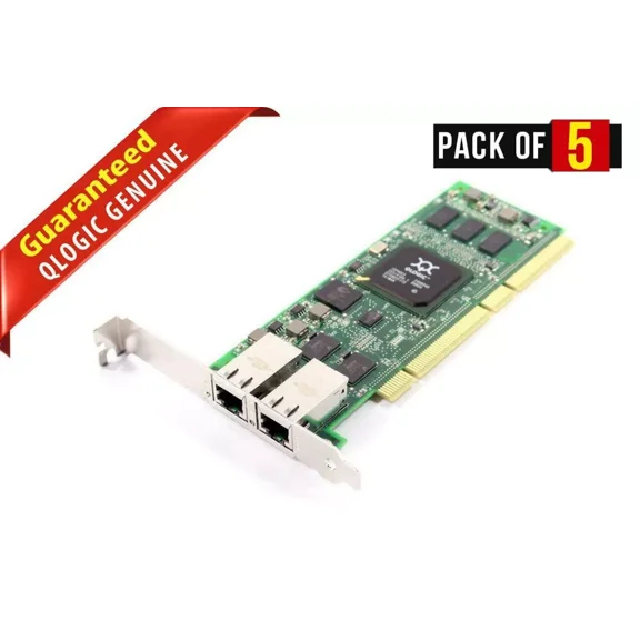 Pre-Owned Lot 5 of QLogic QLA4052C SANblade iSCSI HBA - Dual Port PCI-X HP 6KRRX 06KRRX Adapter