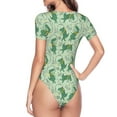 thumbnail image 4 of Gaeub Cute Dinosaurs In Space Women'S Short Sleeve One Piece Swimsuit Sexy High-Waisted Bodysuit For Swimming, Beach, Sports - X-Large, 4 of 9