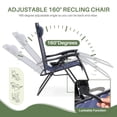 thumbnail image 5 of Zero Gravity Chairs Set of 2, Folding Outdoor Lounge Recliner with Side Tray & Adjustable Pillow, Heavy Duty Portable Lawn Chairs for Patio, Pool, Backyard, Blue, 5 of 8
