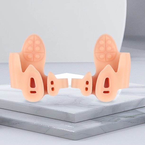 1 par de espaciadores ortopédicos Hallux Valgus de 3 orificios Corrector de dedo en martillo suave elástico