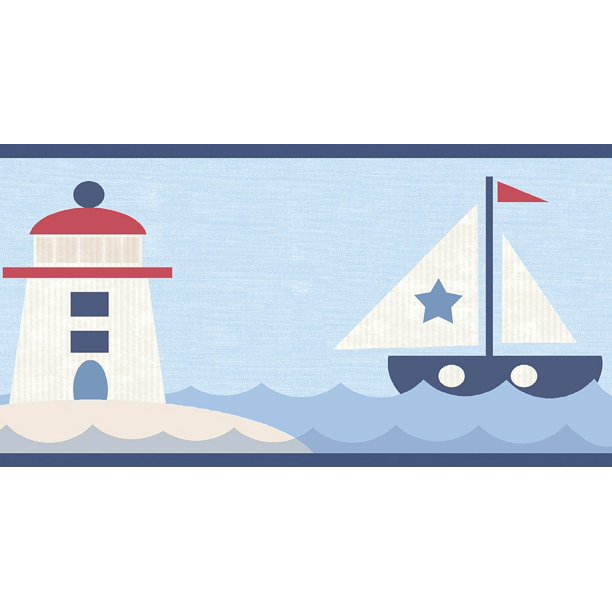 879517 Lighthouses & Sailboats Wallpaper Border