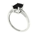 thumbnail image 2 of Solitaire Engagement Ring for Women - 1ct Natural Onyx in 14K White Gold Promise Ring, 2 of 5