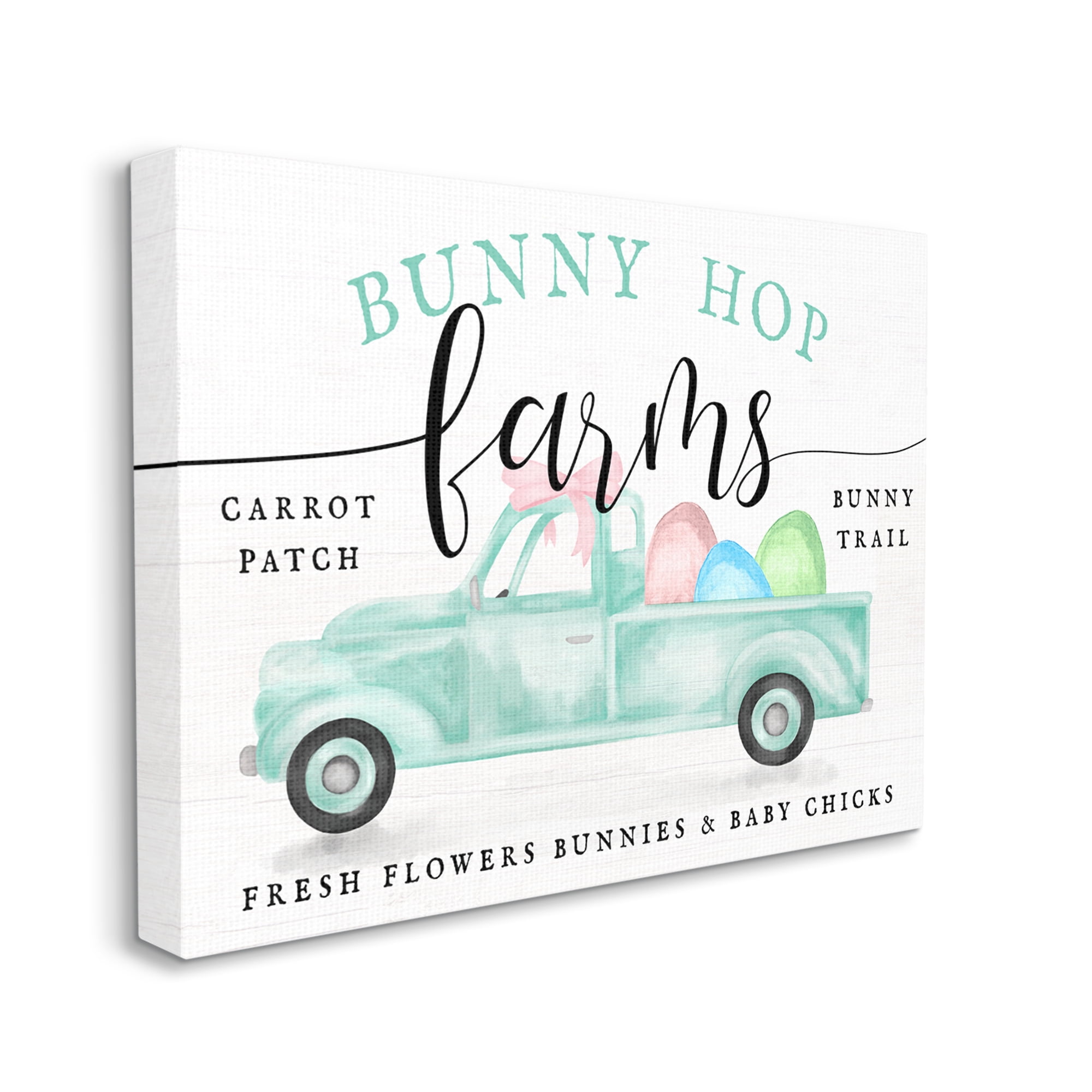 Bunny Hop Farms Sign Easter Egg Green Truck Canvas Art, 40 x 30, By Lil' Rue