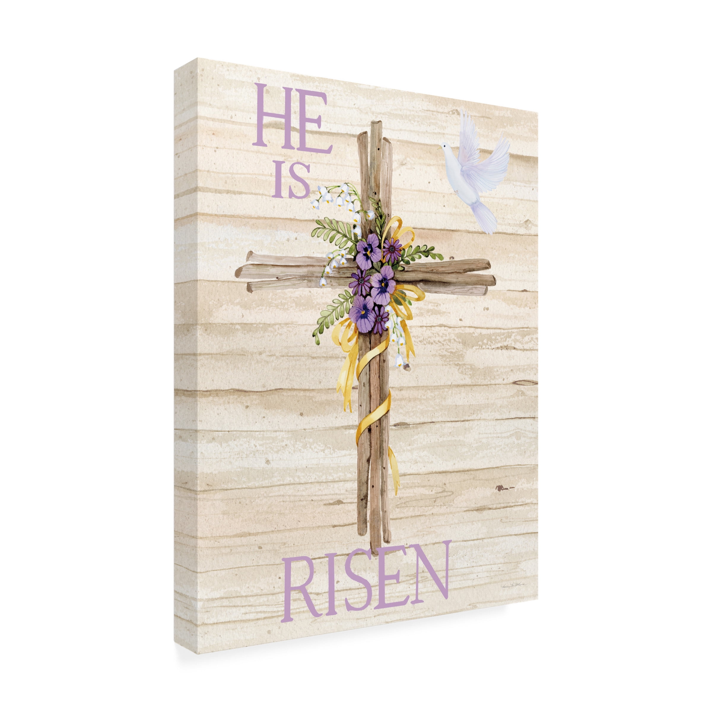 Trademark Fine Art 'Easter Blessing Saying III with Cross v2' Canvas Art by Kathleen Parr McKenna