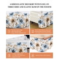 thumbnail image 6 of Blue Brown Spring Floral Bed Skirt King Size, Summer Botanical Watercolor Wrap Around Bed Skirting with Adjustable Elastic Strap, Dust Ruffled Pleated Bedskirts 18 Inch Drop for Bedroom King Beds, 6 of 9