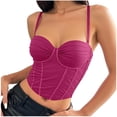thumbnail image 2 of Ovbmpzd Womens Everyday Underwear Bras Sexy Pink Fishbone Sheaperwear Padded Slim Cami Bras,85, 2 of 6