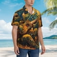 thumbnail image 3 of Fotbe Starry Night Guitar Turtle Camisa Hawaiana para Hombre Unisex – Camisa Casual de Verano con Botones de Manga Corta de Algodón y Lino,X-Large, 3 of 7