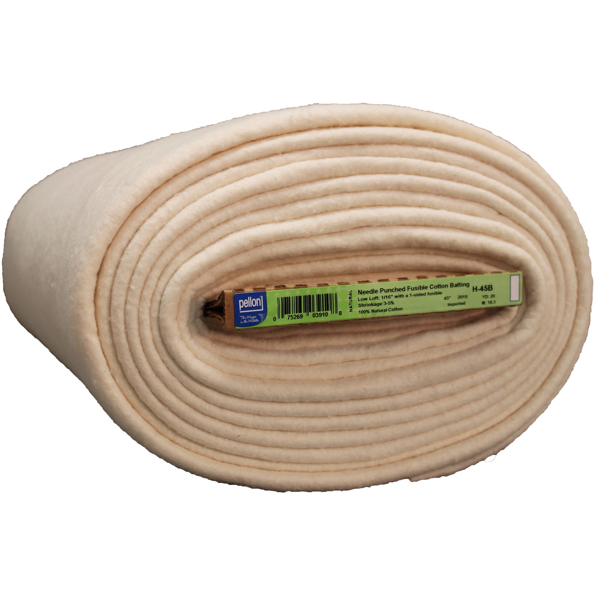 Pellon Fusible Cotton Quilting Batting, offWhite 45" x 10 Yards by the
