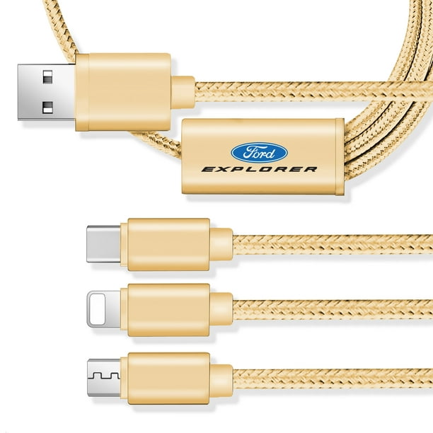  Ford Explorer en Golden Ft Premium Cable USB de Carga Múltiple Tipo-C e iOS