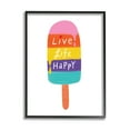 thumbnail image 2 of Stupell Industries Live Life Happy Rainbow Stripe Popsicle Summer Illustration,11 x 14, Design by Nina Seven, 2 of 5
