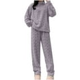thumbnail image 2 of BILIKEYU Women's Fuzzy Pajama Sets Warm Cozy Comfy Plush Sleepwear, Womens Tops, 2 Piece Sets for Women, Womens Pajamas, 2 of 6