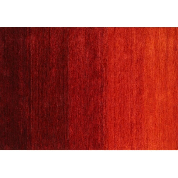 Ahgly Company Indoor Rectangle Contemporary Red Abstract Area Rugs, 8' x 12'