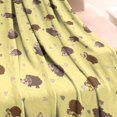 thumbnail image 3 of Yellow Hedgehog Love Blanket,Comfortable Soft Flannel Throw Blanket,All Season,Warm Lightweight Blankets for Sofa Bed Couch Living Room Chair,40"x50", 3 of 4