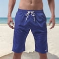 thumbnail image 3 of Bermuda Shorts for Men Summer Casual Elastic Waist Straight Leg Relaxed Fit Knee Length Beach Shorts with Pockets, 3 of 5