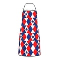 thumbnail image 1 of XMXY Chef Aprons with Pockets for Women Men, Patriotic Red White Blue 3D Stars Waterproof Cooking Kitchen Aprons, 28.3 x 20.4 Inches, 1 of 8