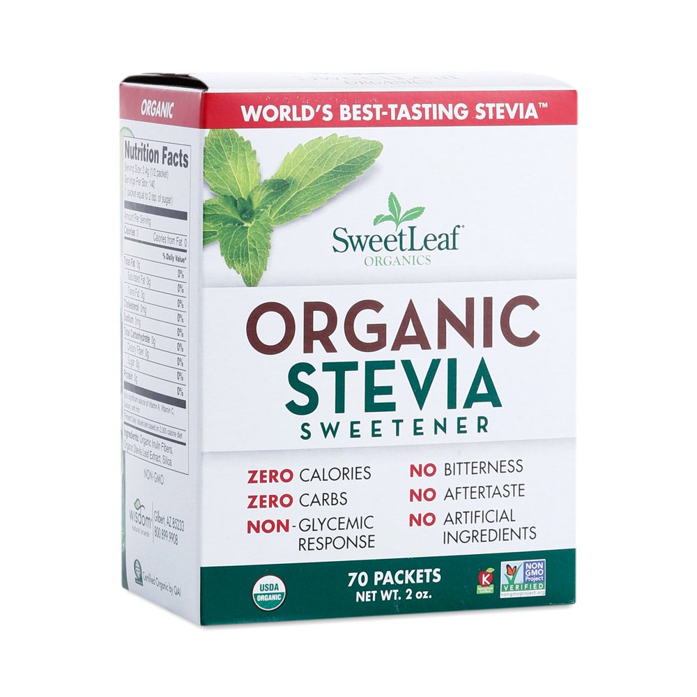 Sweet Leaf Sweetener Sweeteners Organic Stevia Sweeteners 70 packets (a