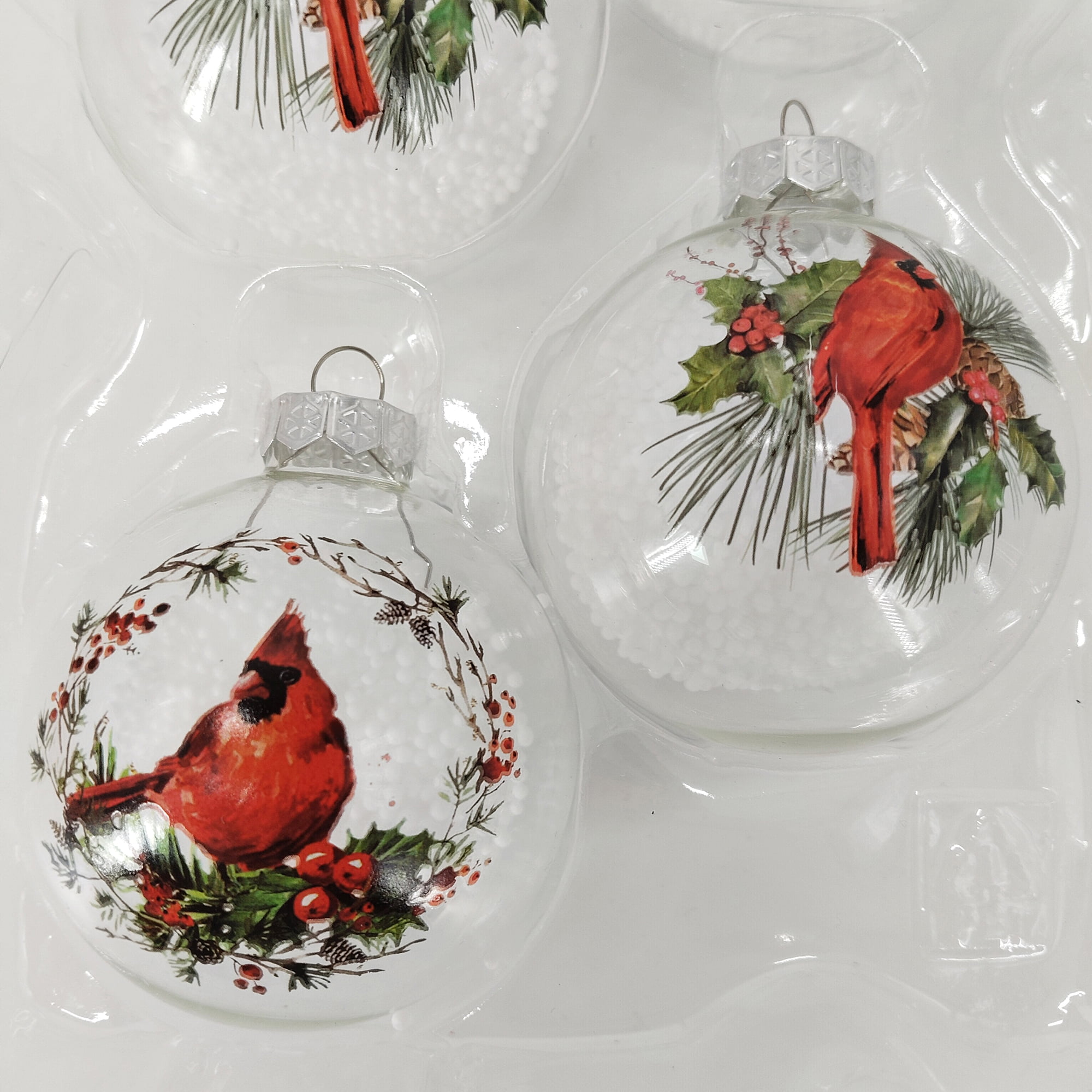Décoration en verre Holiday Time, cardinal, diamètre 65 mm, 4 carats