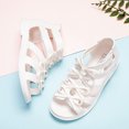thumbnail image 6 of LNMQLPDBS Little Girl Shoes Kids Soild Color Bowknot Decoration Ankle Shoes with Zipper Back Flat Non Slip Princress Shoes Beach Shoes Girls Sandals Size 3 Girls Dress Sandals for Daily, 6 of 8