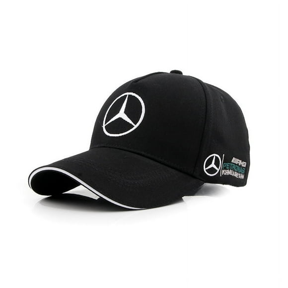 F1 Mercedes Benz Team F1 Racing Visor Embroidered Baseball Cap Car Cap - Black
