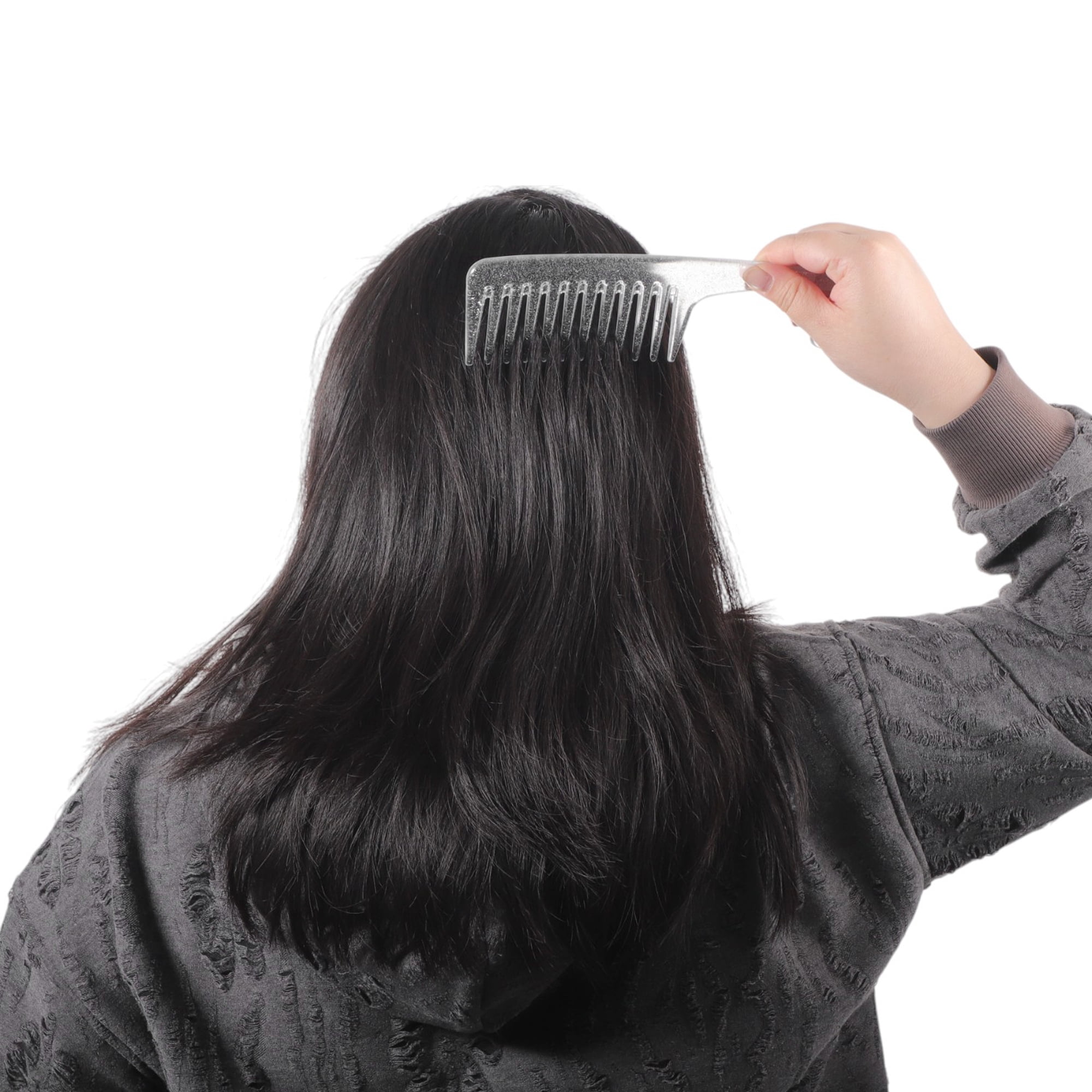 Unique Bargains 1 Pc Durable Large Curved Comb for Curly Hair All Hair Types White