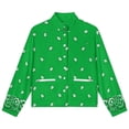 thumbnail image 4 of Jackets for Women Winter Coat Jackets Flannel Stand Collar Jacket(Green Bandanana,Size:S-4XL), 4 of 7