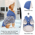 thumbnail image 2 of Dog Coat Plaid Dog Cold Weather Jacket with Hood, Extra Warm Fleece Lining Dog Hoodies Sweater Outfit for Puppy Small Medium Large Dogs,Dog Winter Clothes Vest Pullover Apparel Hooded Shirts, 2 of 7