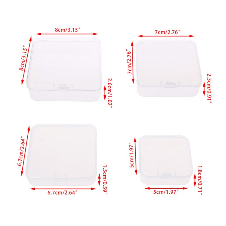 Small Transparent Plastic Storage Box Clear Square Multipurpose Display Case  