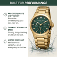 thumbnail image 5 of Men’s Gold Stainless Steel Dress Watch – Luxury Style Quartz Wrist Watch for Business, Formal & Everyday Wear, Water-Resistant, Geoffrey Beene, 5 of 7