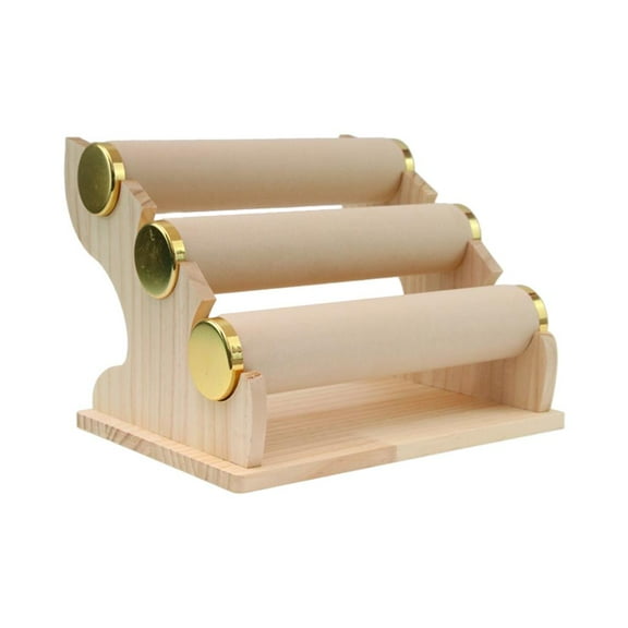 3 Tier Bracelet Holder Racks, Velvet Bracelet Bangle Stand, Jelry Organizer, Beige