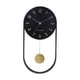thumbnail image 1 of Reloj de pared nórdico con péndulo, funciona con pilas, sin tictac, decorativo, de hierro. Negro, 1 of 9