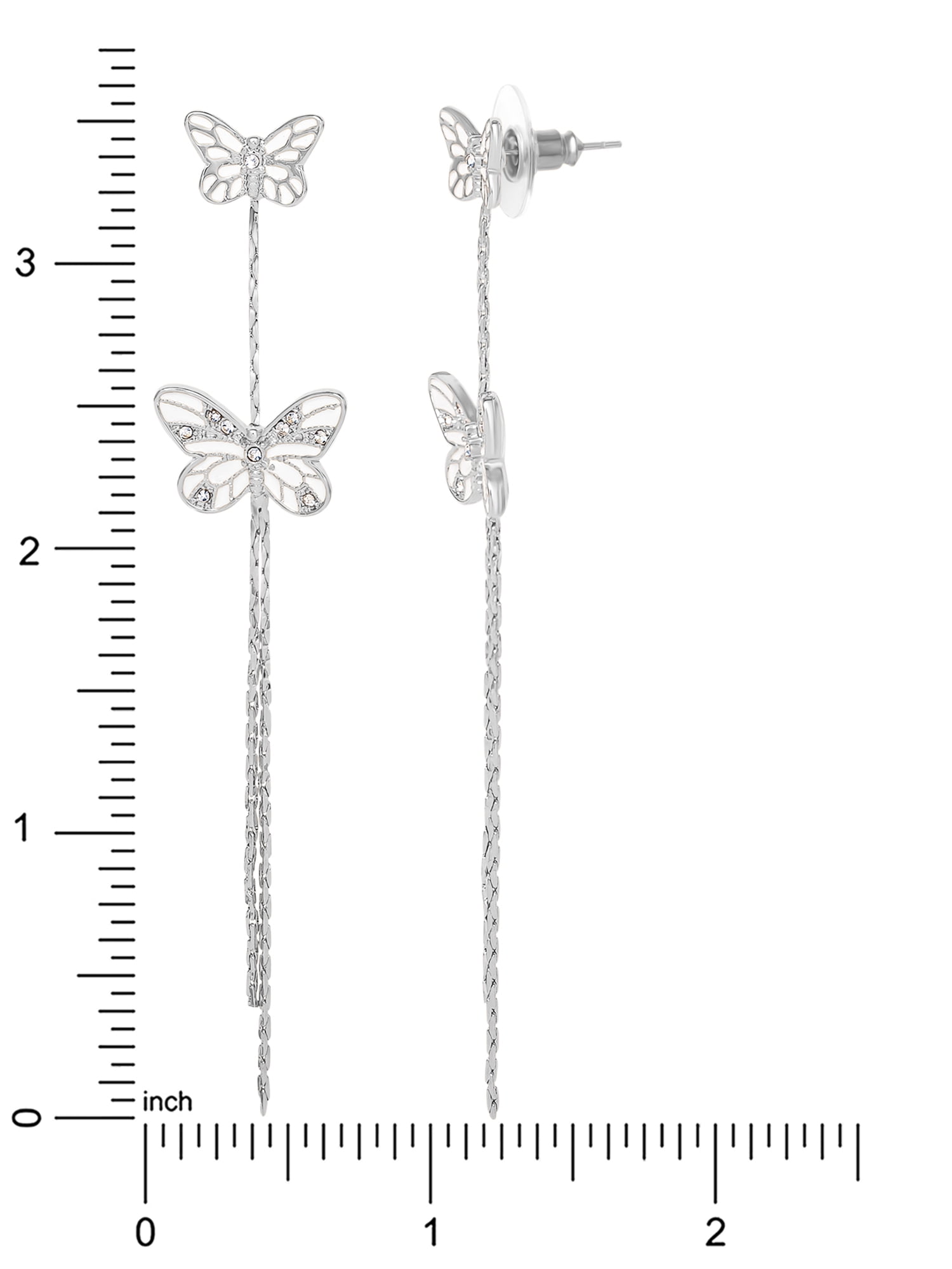 Jessica Simpson Women's Butterfly Fringe Drop Earrings