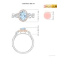 thumbnail image 5 of ANGARA Natural 1 ct Aquamarine Twisted Vine Ring with Diamond Halo in 14K White & Rose Gold for Women (Size-8x6mm) | March Birthstone, Anniversary, Jewelry Gift for Women | Natural Aquamarine Ring, 5 of 9
