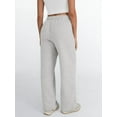 thumbnail image 4 of Womens Wide Leg Sweatpants High Waisted Baggy Lounge Pants Drawstring Flared Joggers with Pockets Light Gray XL, 4 of 7