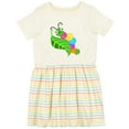 thumbnail image 3 of Inktastic Cute Caterpillar on Leaf Girls Toddler Dress, 3 of 5
