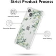 thumbnail image 5 of Floral Case for iPhone 15 6.1-inch,Clear Leaves Flower Case Slim Cute Cover for Girls Women,Transparent Soft TPU Bumper Protective Case with Reinforced Corners,Green Leaves, 5 of 11