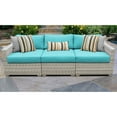 thumbnail image 5 of TK Classics Fairmont 3-Piece Wicker Patio Sofa in Beige and Gray, 5 of 5