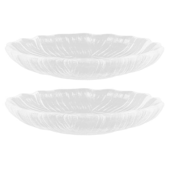 ITSELFER 2pcs Glass Flower Saucer Decorative Serving Mini Plate Glass Teapot Saucer Appetizer Dish