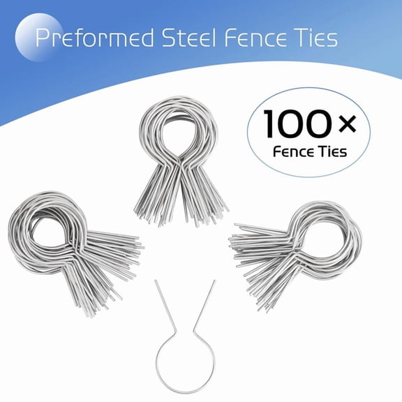 100 Pcs Gauge Galvanized Steel Fence Ties Fit for Fence Posts, T-Post Metal Fence Wire,Fast Chain Link Fence Wire Ties B