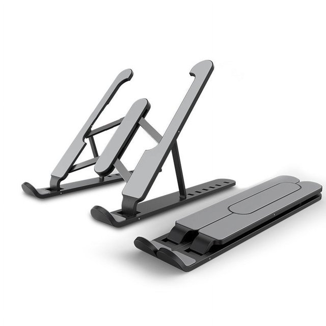 (Negro) Soporte plegable para portátil de 10 a 15,6 pulgadas, compatible con MacBook, Dell, Lenovo, HP, otros portátiles y tabletas de hasta 8 kg
