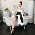 thumbnail image 4 of Black and White Stripes 64''x32'' Bath Towels Lightweight Quick-Dry Breathable Soft for Gym Travel Swim, 4 of 8